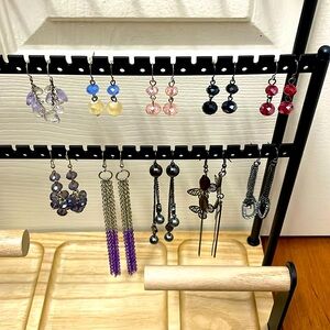 Lot of 10 dangling earrings, assorted designs and colors